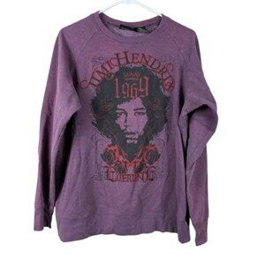Jimi  Hendrix 1969 Experience Big Logo Purple Sweatshirt Sz Large Retro Rocker